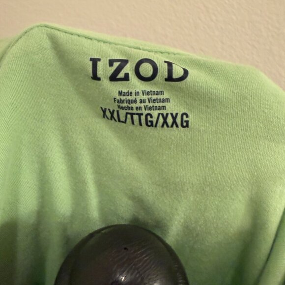 Izod Golf Men’s Short Sleeve Polo Shirt Size XXL Green with Stripes - Picture 4 of 5